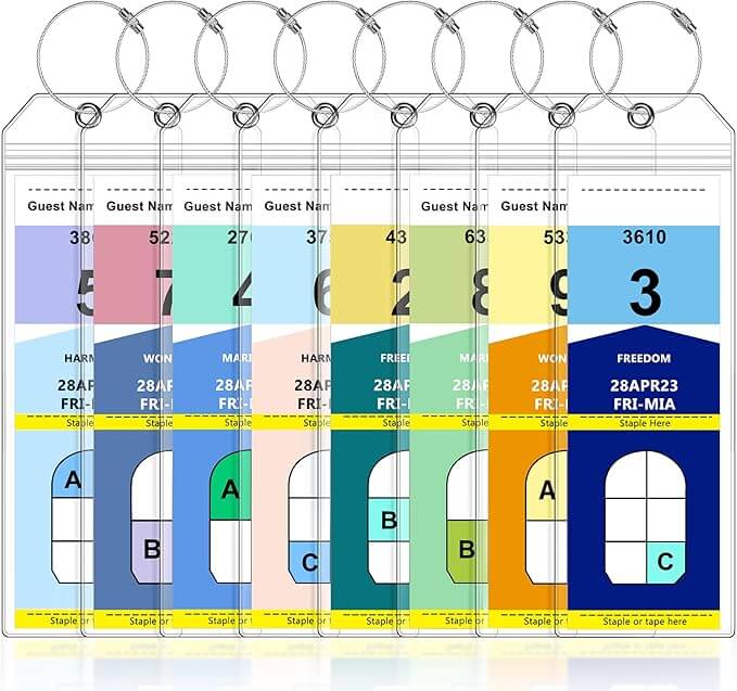 8 Pack Luggage Tags for Cruise Ship Essentials for NCL, Princess, Carnival, Royal Caribbean and Celebrity Cruise Necessities by SEAVILIA