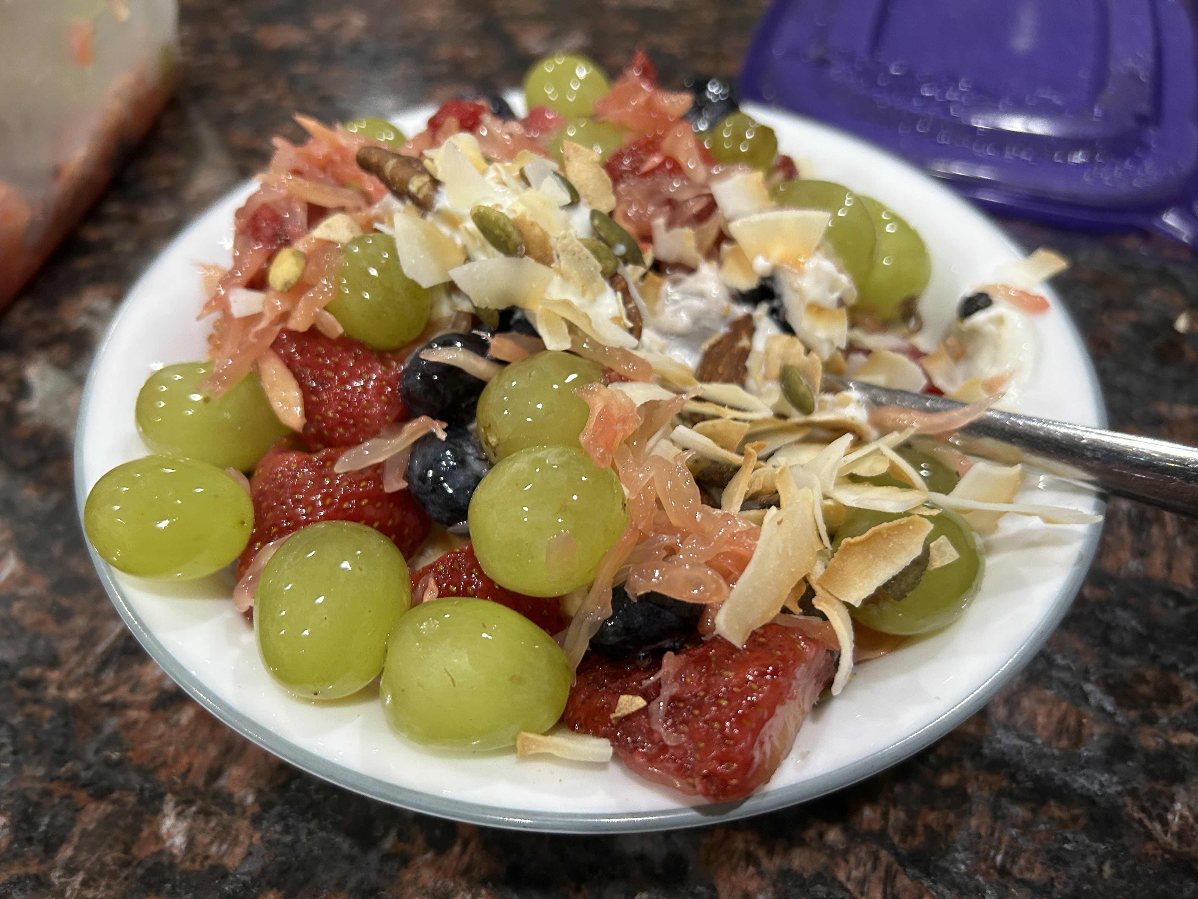 Coconut Nuts Chocolate Yogurt Fruit